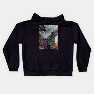 Purple and Gold abstract art Kids Hoodie